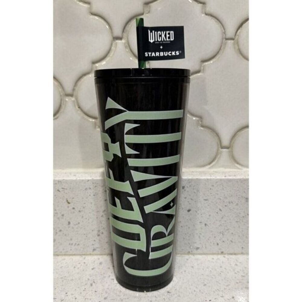 Starbucks 2024 Wicked Defying Gravity 24oz Tumbler Cold Glow in the Dark